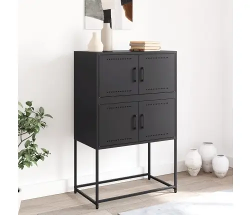 Skapītis, Melns, 68,5X38,5X107 Cm, Tērauds Vidaxl