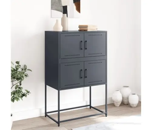 Kumode, Antracītpelēka, 68,5X38,5X107 Cm, Tērauds Vidaxl