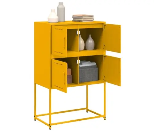 Kumode, Sinepju Dzeltena, 68,5X38,5X107 Cm, Tērauds Vidaxl