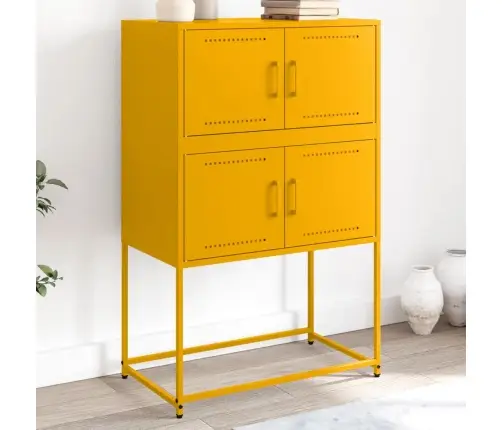 Kumode, Sinepju Dzeltena, 68,5X38,5X107 Cm, Tērauds Vidaxl