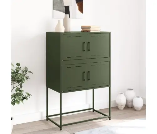 Kumode, Olīvu Zaļa, 68,5X38,5X107 Cm, Tērauds Vidaxl