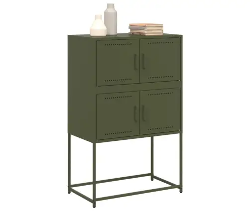 Kumode, Olīvu Zaļa, 68,5X38,5X107 Cm, Tērauds Vidaxl