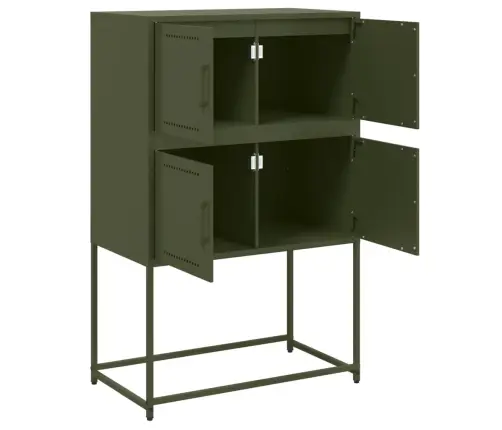 Kumode, Olīvu Zaļa, 68,5X38,5X107 Cm, Tērauds Vidaxl