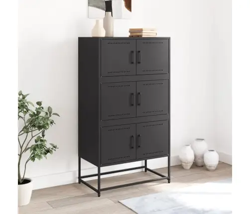 Šoninė Spintelė, Juodos Spalvos, 68,5X38,5X123,5cm Plienas