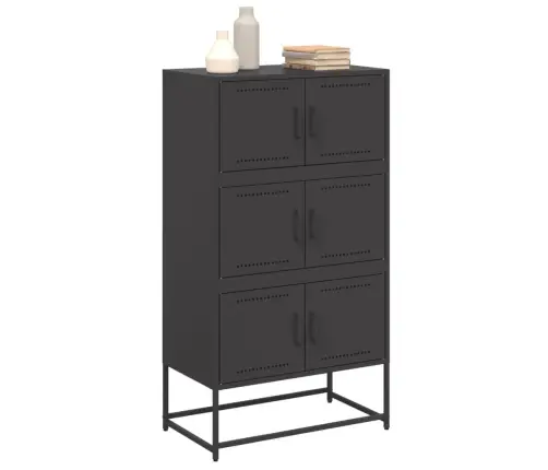 Šoninė Spintelė, Juodos Spalvos, 68,5X38,5X123,5cm Plienas