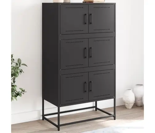 Šoninė Spintelė, Juodos Spalvos, 68,5X38,5X123,5cm Plienas