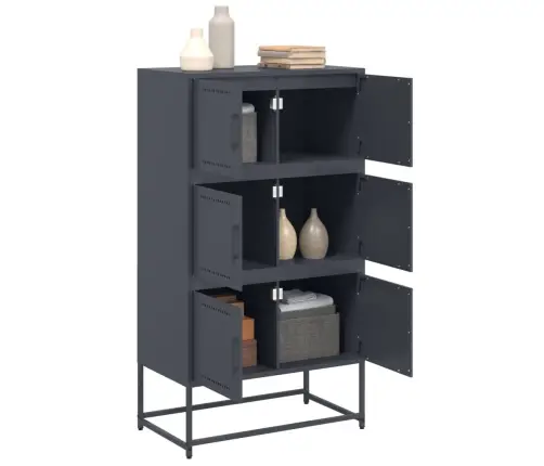 Šoninė Spintelė, Antracito Spalvos, 68,5X38,5X123,5cm Plienas