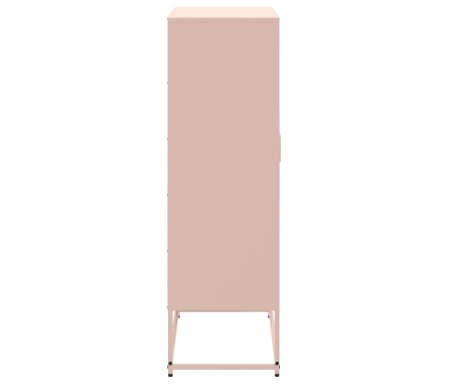 Augstais Skapītis, Rozā, 68,5X38,5X123,5 Cm, Tērauds Vidaxl
