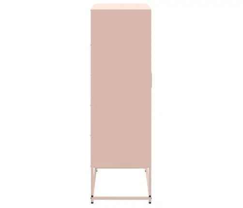 Augstais Skapītis, Rozā, 68,5X38,5X123,5 Cm, Tērauds Vidaxl