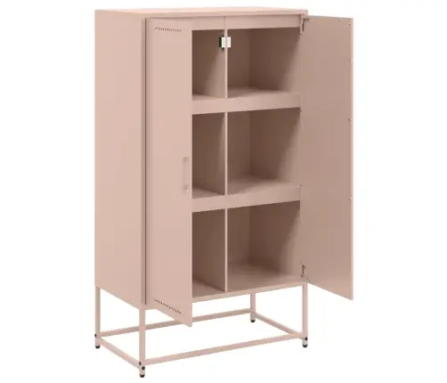 Augstais Skapītis, Rozā, 68,5X38,5X123,5 Cm, Tērauds Vidaxl