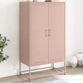 Augstais Skapītis, Rozā, 68,5X38,5X123,5 Cm, Tērauds Vidaxl