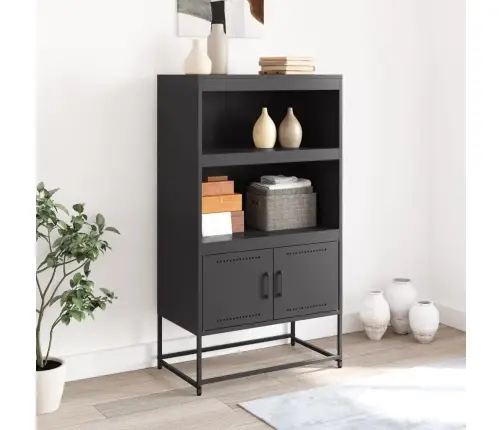 Augstais Skapītis, Melns, 68,5X38,5X123,5 Cm, Tērauds Vidaxl