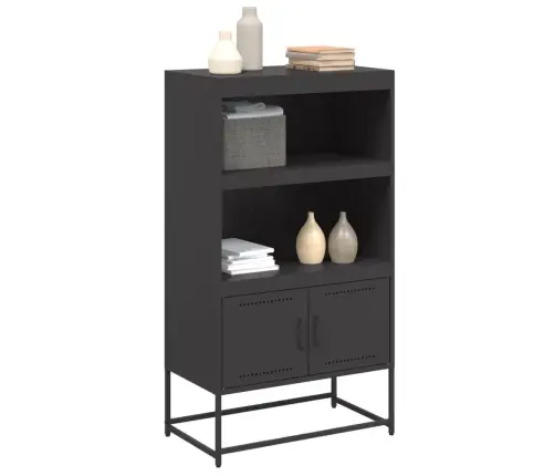 Augstais Skapītis, Melns, 68,5X38,5X123,5 Cm, Tērauds Vidaxl