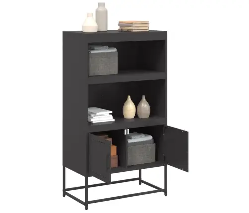Augstais Skapītis, Melns, 68,5X38,5X123,5 Cm, Tērauds Vidaxl