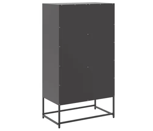 Augstais Skapītis, Melns, 68,5X38,5X123,5 Cm, Tērauds Vidaxl