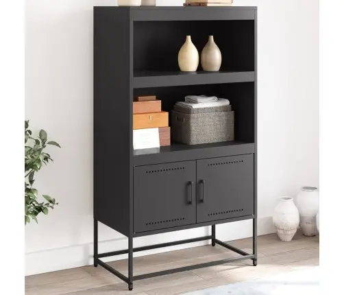 Augstais Skapītis, Melns, 68,5X38,5X123,5 Cm, Tērauds Vidaxl