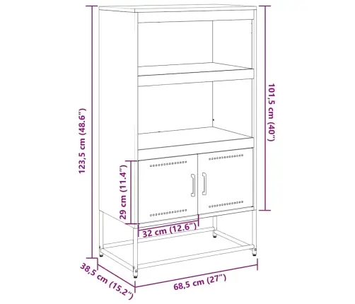 Augstais Skapītis, Rozā, 68,5X38,5X123,5 Cm, Tērauds Vidaxl Augstais Skapītis, Rozā, 68,5X38,5X123,5 Cm, Tērauds Vidaxl