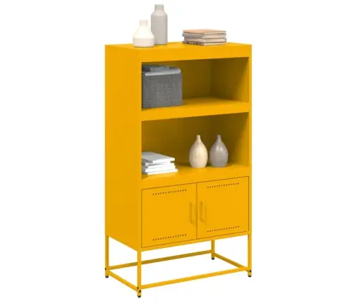 Augstais Skapītis, Sinepju Dzeltens, 68,5X38,5X123,5Cm, Tērauds Vidaxl