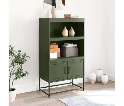 Augstais Skapītis, Olīvu Zaļš, 68,5X38,5X123,5 Cm, Tērauds Vidaxl