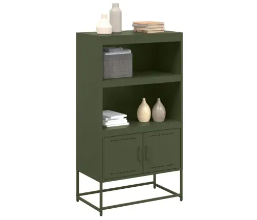 Augstais Skapītis, Olīvu Zaļš, 68,5X38,5X123,5 Cm, Tērauds Vidaxl