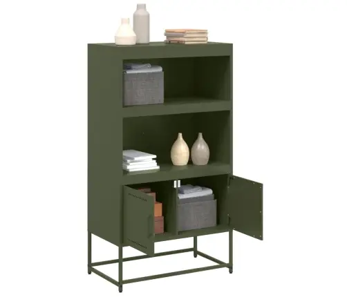 Augstais Skapītis, Olīvu Zaļš, 68,5X38,5X123,5 Cm, Tērauds Vidaxl