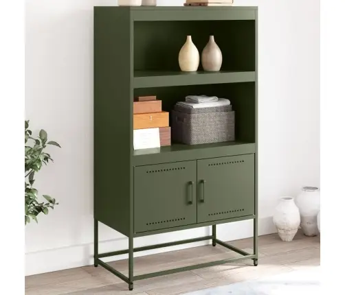 Augstais Skapītis, Olīvu Zaļš, 68,5X38,5X123,5 Cm, Tērauds Vidaxl