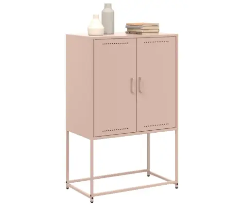 Augstais Skapītis, Rozā, 68,5X38,5X107 Cm, Tērauds Vidaxl