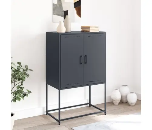 Komoda, Antracito Spalvos, 68,5X38,5X107cm Plienas