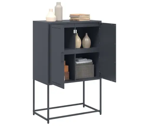 Komoda, Antracito Spalvos, 68,5X38,5X107cm Plienas