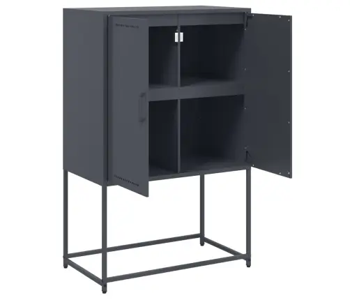 Komoda, Antracito Spalvos, 68,5X38,5X107cm Plienas