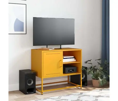 Tv Skapītis, 68X39X60,5 Cm, Tērauds, Sinepju Dzeltens Vidaxl