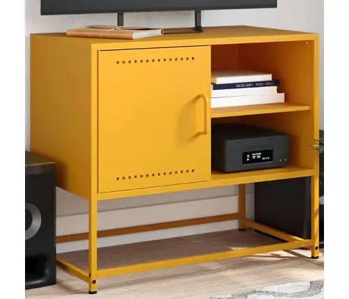 Tv Skapītis, 68X39X60,5 Cm, Tērauds, Sinepju Dzeltens Vidaxl