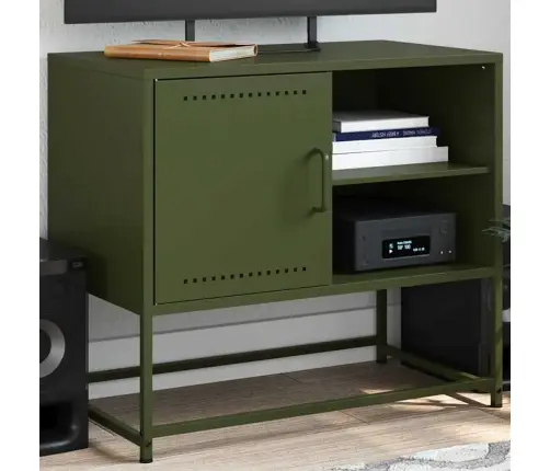 Televizoriaus Spintelė, Alyvuogių, 68X39X60,5cm Plienas Televizoriaus Spintelė, Alyvuogių, 68X39X60,5cm Plienas