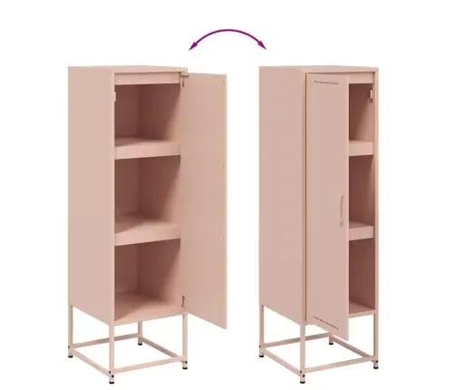 Augstais Skapītis, Rozā, 36X39X123 Cm, Tērauds Vidaxl