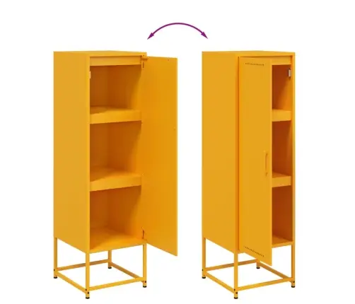 Komoda, Garstyčių Geltonos Spalvos, 36X39X123cm Plienas