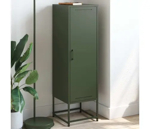 Augstais Skapītis, Olīvu Zaļš, 36X39X123 Cm, Tērauds Vidaxl