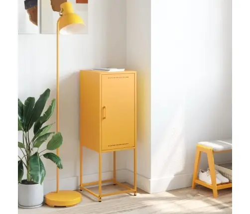 Augstais Skapītis, Sinepju Dzeltens, 36X39X107 Cm, Tērauds Vidaxl Augstais Skapītis, Sinepju Dzeltens, 36X39X107 Cm, Tērauds Vidaxl