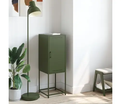 Augstais Skapītis, Olīvu Zaļš, 36X39X107 Cm, Tērauds Vidaxl