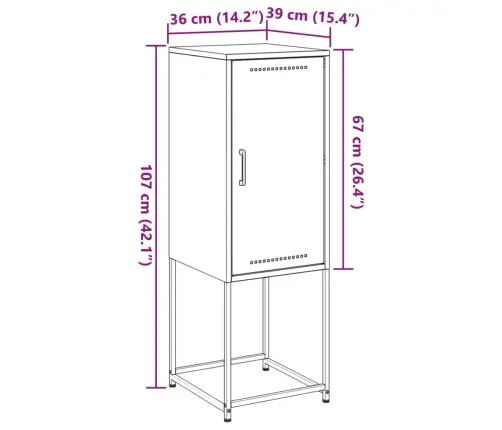 Augstais Skapītis, Olīvu Zaļš, 36X39X107 Cm, Tērauds Vidaxl
