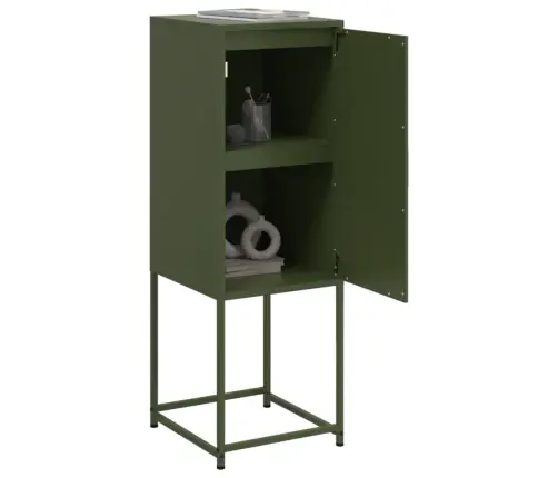 Augstais Skapītis, Olīvu Zaļš, 36X39X107 Cm, Tērauds Vidaxl