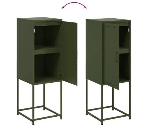 Augstais Skapītis, Olīvu Zaļš, 36X39X107 Cm, Tērauds Vidaxl