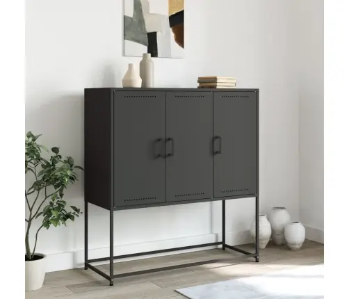 Kõrge Kapp, Must, 100,5X39X107 cm Teras