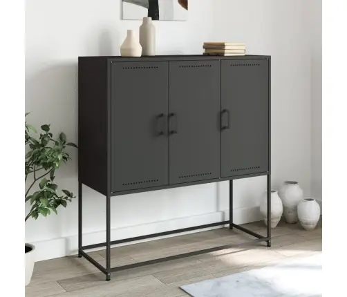 Kõrge Kapp, Must, 100,5X39X107 cm Teras