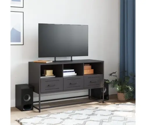 Tv Skapītis, 100,5X39X60,5 Cm, Tērauds, Melns Vidaxl