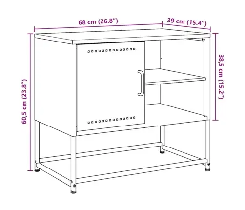 Tv Skapītis, 100,5X39X60,5 Cm, Tērauds, Sinepju Dzeltens Vidaxl