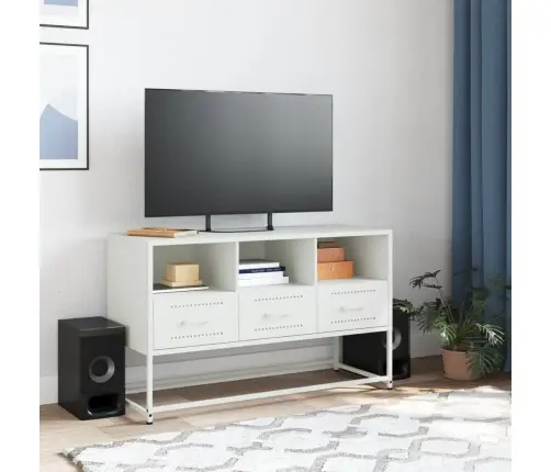 Tv Skapītis, Balts, 100,5X39X60,5 Cm, Tērauds Vidaxl