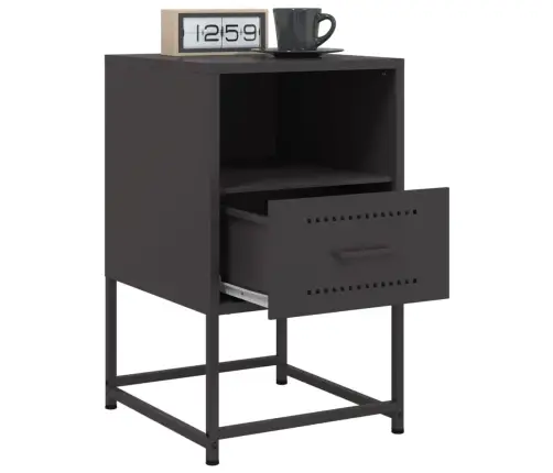 Naktsskapīši,2 Gab., Melni, 36X39X60,5 Cm, Tērauds Vidaxl