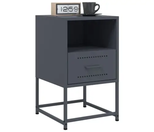 Naktsskapīši,2 Gab., Antracītpelēki, Melni 36X39X605 Cm, Tērauds Vidaxl
