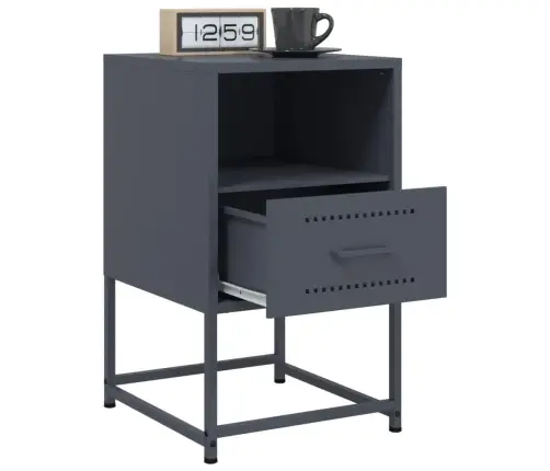 Naktsskapīši,2 Gab., Antracītpelēki, Melni 36X39X605 Cm, Tērauds Vidaxl