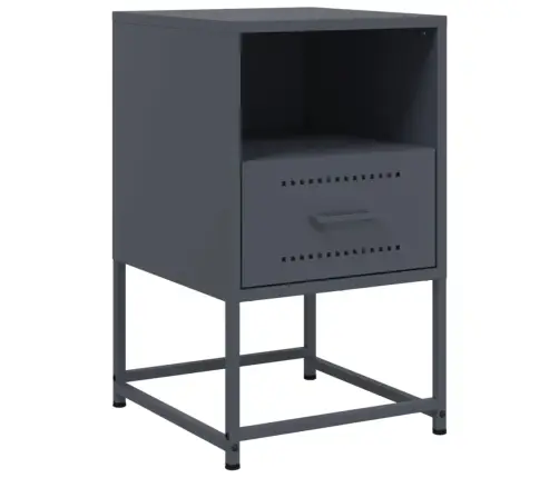 Naktsskapīši,2 Gab., Antracītpelēki, Melni 36X39X605 Cm, Tērauds Vidaxl